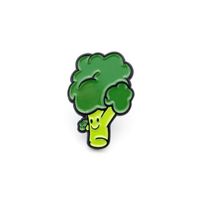 Broches en émail personnalisées en forme de chou-fleur, broches de végétal vert, badges en métal tendance, broche en émail saine et plate