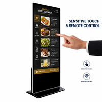 Totem numérique sur pied ultra-fin, écran tactile Wi-Fi haute luminosité, affichage publicitaire extérieur, kiosque lumineux pour centre commercial