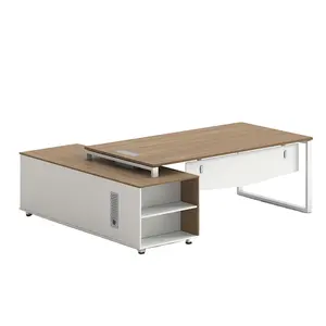 सीईओ प्रबंधक बॉस के लिए थोक मूल्य आधुनिक डिजाइन लकड़ी के फर्नीचर वर्कस्टेशन डेस्क कार्यालय टेबल