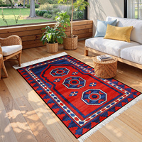 Tapis marocain personnalisé, tapis rétro pour la décoration du salon, tapis vintage de luxe avec pompons, tapis de chambre à coucher