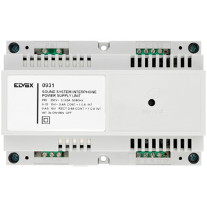 Elvex 0931 Alimentation pour interphone système audio 230V 15V DC 0.4A continu 1.0A intermittent avec contrôle du volume - Product Image 1