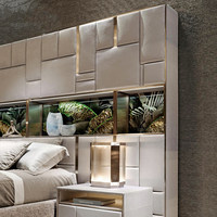 Lit en cuir de luxe italien abordable haut de gamme grand format pour chambre principale 1,8 m, lit design en cuir de vachette première couche pour villa