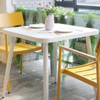 Vente en gros de mobilier d'extérieur confortable CDG table de patio carrée en métal table basse d'extérieur table et chaise de patio carrées