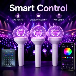 Bâton lumineux rotatif Kopo 512 Dxm Smart Control 15 couleurs, baguette lumineuse diamantée avec personnalisation pour festivals et concerts - Product Image 1