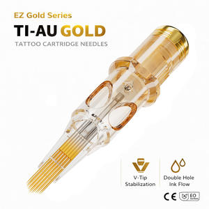 Agujas de Cartucho para Tatuaje Profesionales EZ, Recubiertas de Oro Ti-Au, Agujas de Tatuaje de Larga Duración para Máquinas de Tatuar - Product Image 1