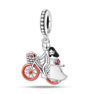 <span class=keywords><strong>Abalorios</strong></span> <span class=keywords><strong>para</strong></span> Joyería DIY con Zirconia en Forma <span class=keywords><strong>de</strong></span> Corazón, Plateados, con Diseños <span class=keywords><strong>de</strong></span> Plantas como Margaritas, Girasoles y Tulipanes <span class=keywords><strong>para</strong></span> Pulseras - Product Image 3