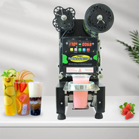Machine à sceller les gobelets à thé au lait électrique, gobelets en plastique et en papier, boissons à bulles Boba, jus, machine à sceller les gobelets entièrement automatique