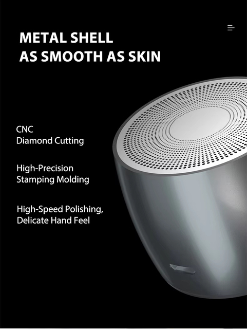 Premium Zinc Alloy Shell Speaker for 5.0 3W Output Shockproof Design TWS Stereo Sync for Outdoor Adventures Gym Workouts