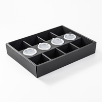 LOKYO Plateau à dessert écologique noir pour biscuits au chocolat de fête Boîte d'emballage traiteur en papier kraft avec couvercle séparateur