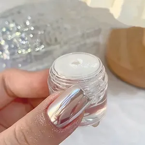 Bright Shimmer Metallic Mirror Chrome Fine Pearl White Pigment Sliver Moonlight Nail Art Powder