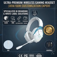 Casque de jeu sans fil personnalisé OEM/ODM avec éclairage RGB, son surround et plus de 20 heures d'autonomie de la batterie