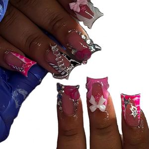Faux ongles ultra-fins à coller, patch léger, taille US Explosions Super Thin Wear 500 Sachets de Faux Ongles Carrés Français pour Doigts - Product Image 1