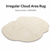 Textured Cream Solid Color Living Room Carpet Custom Nordic Plain Area Rug Non-slip Wear-resistant Noise-reducing Polyester OEM