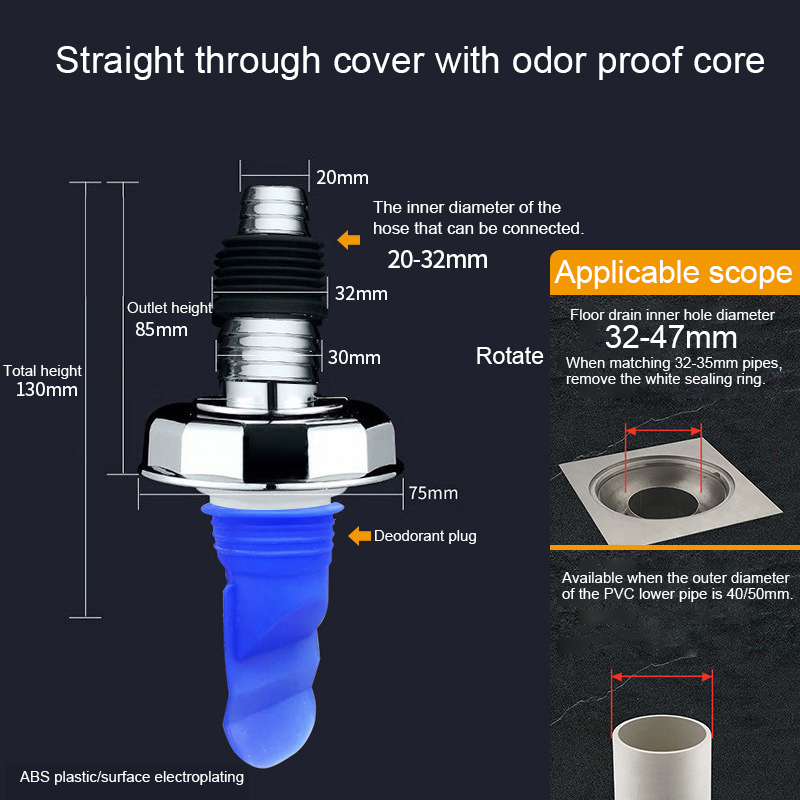 Straight through cover - with anti odor core