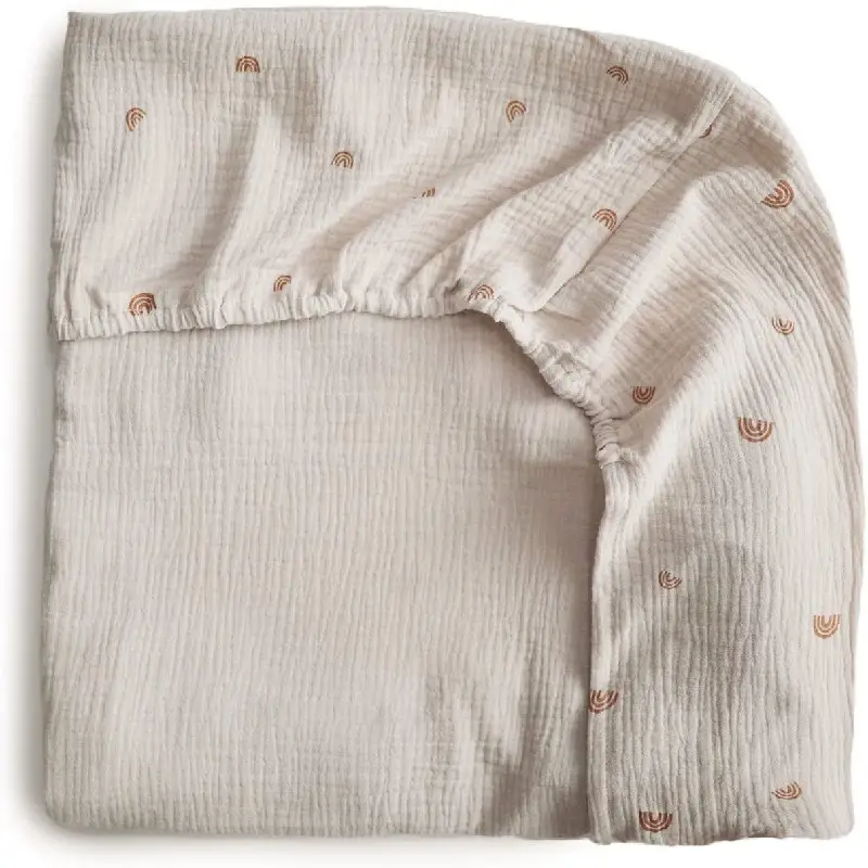 Drap de lit pour bébés, ajusté, impression personnalisée, en mousseline de bambou, bon marché, vente en gros,