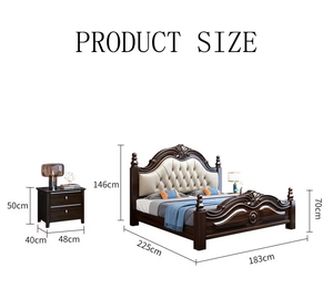 American and European New Style Royal Luxury Double Twin Storage King Beds Frame Solid Wood <strong>Headboards</strong> for <strong>Queen</strong> - Product Image 4