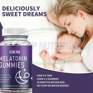 Supplément OEM Halal Mélatonine Sommeil Gomme Gaba 60mg 10mg Suppléments de Sommeil Gommes Mélatonine - Product Image 4