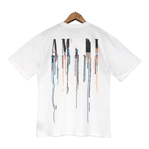 T-shirts à col rond imprimés avec motif de lettres, de haute qualité, 100% coton, de la marque Amirys, pour hommes et femmes - Product Image 5