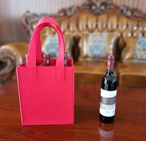 Promotion : Sacs cadeaux en feutre personnalisés avec logo, pour plusieurs bouteilles de vin rouge, vente en gros, avec motif et lettres - Product Image 3