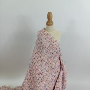Vente chaude 100% Polyester Fantaisie Fil Tweed Tissu Nouveau Design Jacquard Armure Tissu pour Femmes Manteau - Product Image 5