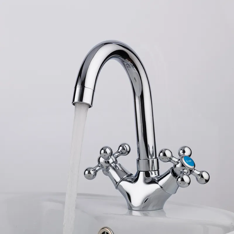 Poignée séparée robinet de bassin de haute qualité en zinc mitigeur robinet de salle de bain chromé