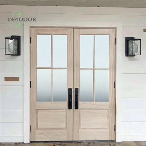 Porte d'Ingresso Doppie in Legno Massello Personalizzate con Rivestimento in Seta, Porte Francesi in Quercia, Mogano, Noce, Olmo, <span class=keywords><strong>Ontano</strong></span> - Product Image 3
