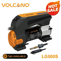VOLCANO 46LPM Puissant manomètre numérique LED Blu-ray sans huile, moteur à entraînement direct DC 12V ABS, moniteur de pression des pneus à faible bruit