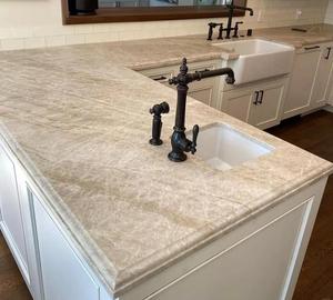 Plan de travail en marbre moderne et populaire, dalle de quartzite Taj Mahal, design <span class=keywords><strong>pour</strong></span> îlot de cuisine, meuble-lavabo de salle de bain, plan de travail en marbre - Product Image 4
