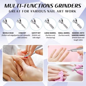 Taladro de uñas de 45000RPM, secador de uñas portátil 3 en 1 con 9 LED, <span class=keywords><strong>torno</strong></span> de uñas eléctrico profesional con herramientas de <span class=keywords><strong>manicura</strong></span> con luz UV - Product Image 2