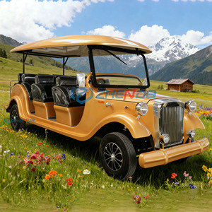 Voiture électrique de tourisme vintage couleur orange personnalisée, 8-11 passagers, toit rigide, véhicule rétro pour visites en zone touristique, station balnéaire, mariage - Product Image 4