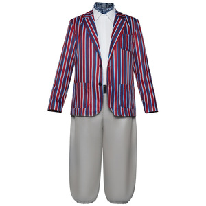 Disfraz de Oompa Loompa para Hombre, Chaqueta de Satén a Rayas con Pantalones Grises, Cuello Alto, Traje de Cosplay para Halloween, Ropa Casual de Otoño - Product Image 2