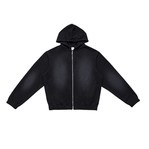 <span class=keywords><strong>Sweat</strong></span>-shirt surdimensionné en coton spatial à double couche 380G, <span class=keywords><strong>sweat</strong></span>-shirt à fermeture éclair pour homme et femme, automne/hiver - Product Image 1