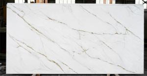 Dalle de quartz imprimée à l'encre 3D d'usine dalles de gros blanches comptoirs de cuisine ou dessus de salle de bain en quartz - Product Image 2