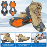 Crampons à glace en tungstène à 16 dents, crampons de neige réfléchissants antidérapants pour chaussures et bottes, pointes de traction antidérapantes pour hommes et femmes en hiver
