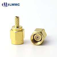 Adaptador Coaxial de Alta Precisión RF SMA Macho Crimp para Cable RG316, Contacto de Latón para Estación Base de Microondas, Fácil Desmontaje