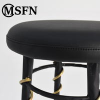 Tabouret de bar en laiton sur mesure Masifurfurniture, éponge hautement élastique, cuir ultra-fibre, utilisation en extérieur, salle à manger, hôtel, usage commercial, moderne
