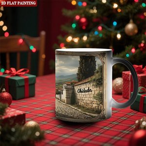 Mug à sublimation vierge 11oz en céramique, noir givré, à changement de couleur par presse à chaud - Product Image 2