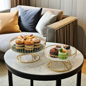 Bandeja de fruta de lujo ligera Europea creativa sala de estar hogar agua cesta de fruta té de la tarde caramelo postre estante bandeja de postre - Product Image 5