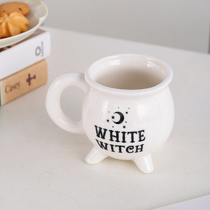 Taza de cerámica creativa con logotipo personalizado Halloween Witches Brew Magic Cauldron para sorber espeluznante - Product Image 4