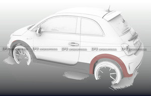Pieza de fibra de vidrio Abarth para Fiat 500 S3 EPA, 4 piezas, guardabarros traseros anchos, estilo aerodinámico, mejora de estilo widebody. - Product Image 2