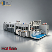 Machine de fabrication de boîtes en carton ondulé personnalisées Modèle 618, imprimante, rainureuse et découpeuse 2, 3, 4, 5 couleurs pour la fabrication de petites boîtes et de boîtes à pizza