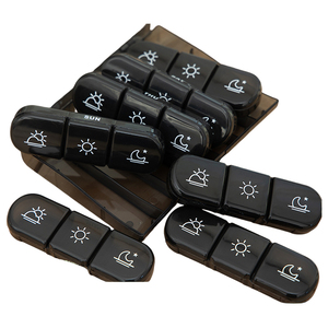 Scatola di medicina di stoccaggio 21 scomparti in plastica portatile <span class=keywords><strong>Total</strong></span> Black adatto per Organizer di pillole settimanali 3 volte al giorno - Product Image 1