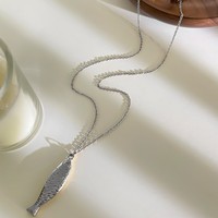 Collier en acier inoxydable avec chaîne perlée en acrylique colorée style bohème pour femme, pendentif poisson massif plaqué or 18 carats, bijoux étanches