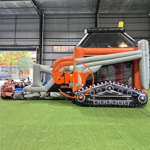 <span class=keywords><strong>Camion</strong></span> à <span class=keywords><strong>benne</strong></span> basculante gonflable à double voie et château plein d'entrain avec toboggan - Product Image 3