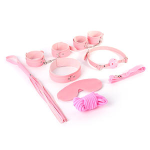 БДСМ эротический набор для взрослых бондаж набор кожаных Наручников С Завязанными Глазами воротник хлыст SM секс-игрушки для мужчин и женщин - Product Image 3