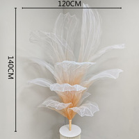 Adornos para Boda, Centro de Mesa, Flor Artificial de Organza de Gran Tamaño, Decoración para el Hogar, Hotel, Fiesta, Festival, Eventos, Escenario
