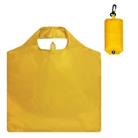 Sac fourre-tout pliable en polyester ripstop 190T, lavable en machine, avec logo imprimé, réutilisable, pour courses, avec longue cordelette en PET