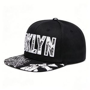 Casquette Snapback BKLYN brodée en 3D, visière plate en coton à 6 panneaux, imprimé carte de la ville, unisexe, streetwear - Product Image 4