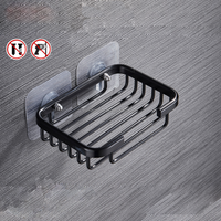 Corbeille métallique murale en alliage d'aluminium porte-savon creux panier d'égouttage porte-savon éponge