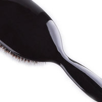 Brosse à cheveux coussinée antistatique compacte en poils de sanglier et nylon, plaquée or ionique, avec logo personnalisé, vente en gros